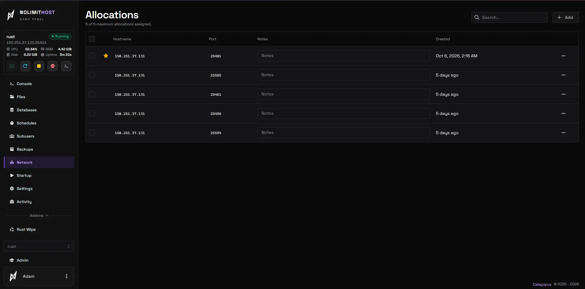 Port & Dedicated IP Allocations