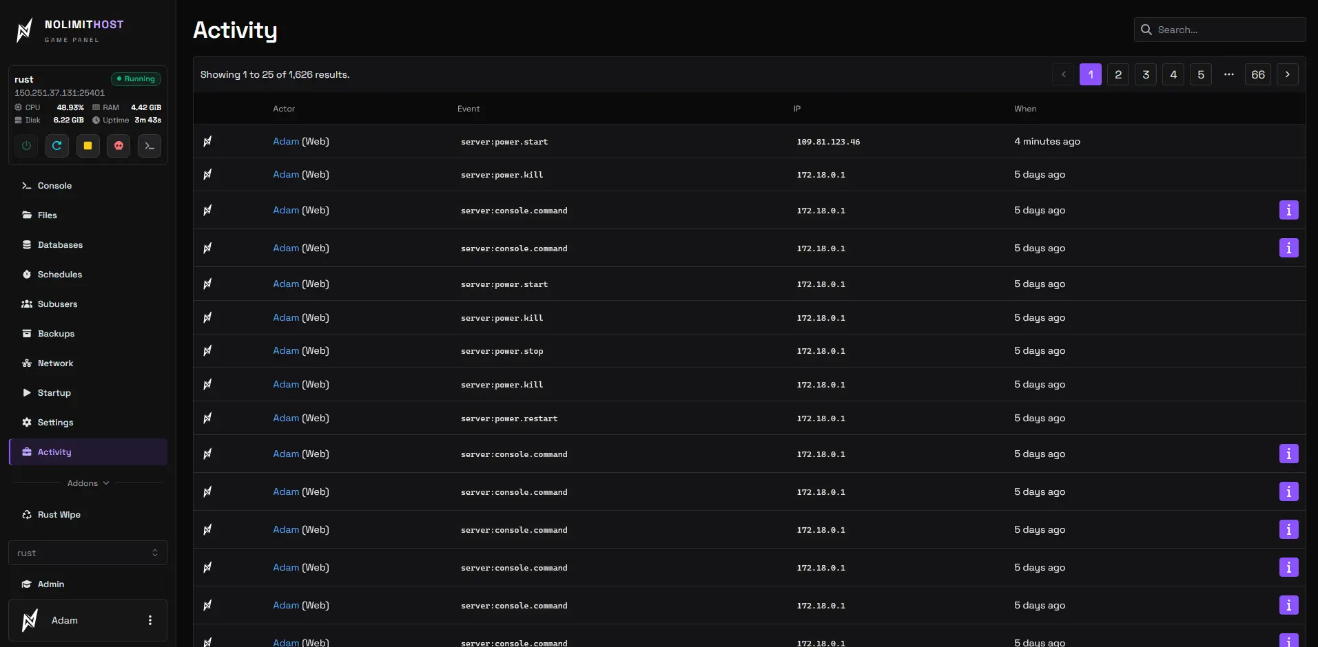 Security & Activity Audit Logs